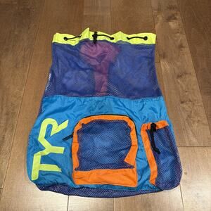 TYR Big Mesh Backpack 40L Blue Zip Pocket